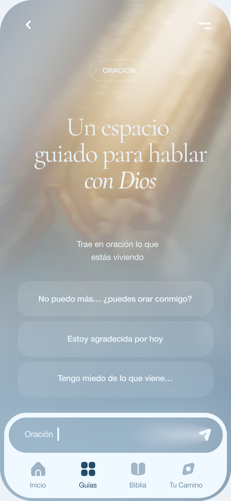Pantalla de Oración en ORHA